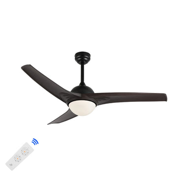 Sully 52" Contemporary Industrial Iron/Plastic Mobile-App/Remote-Controlled 6-Speed Propeller Integrated LED Ceiling Fan - JONATHAN Y